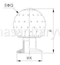 sanitary clamped fixed cleaning ball